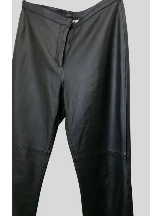 Vintage REFLECTIONS Black Leather Boot Cut Pants Women's Sz 8 - Picture 3 of 7